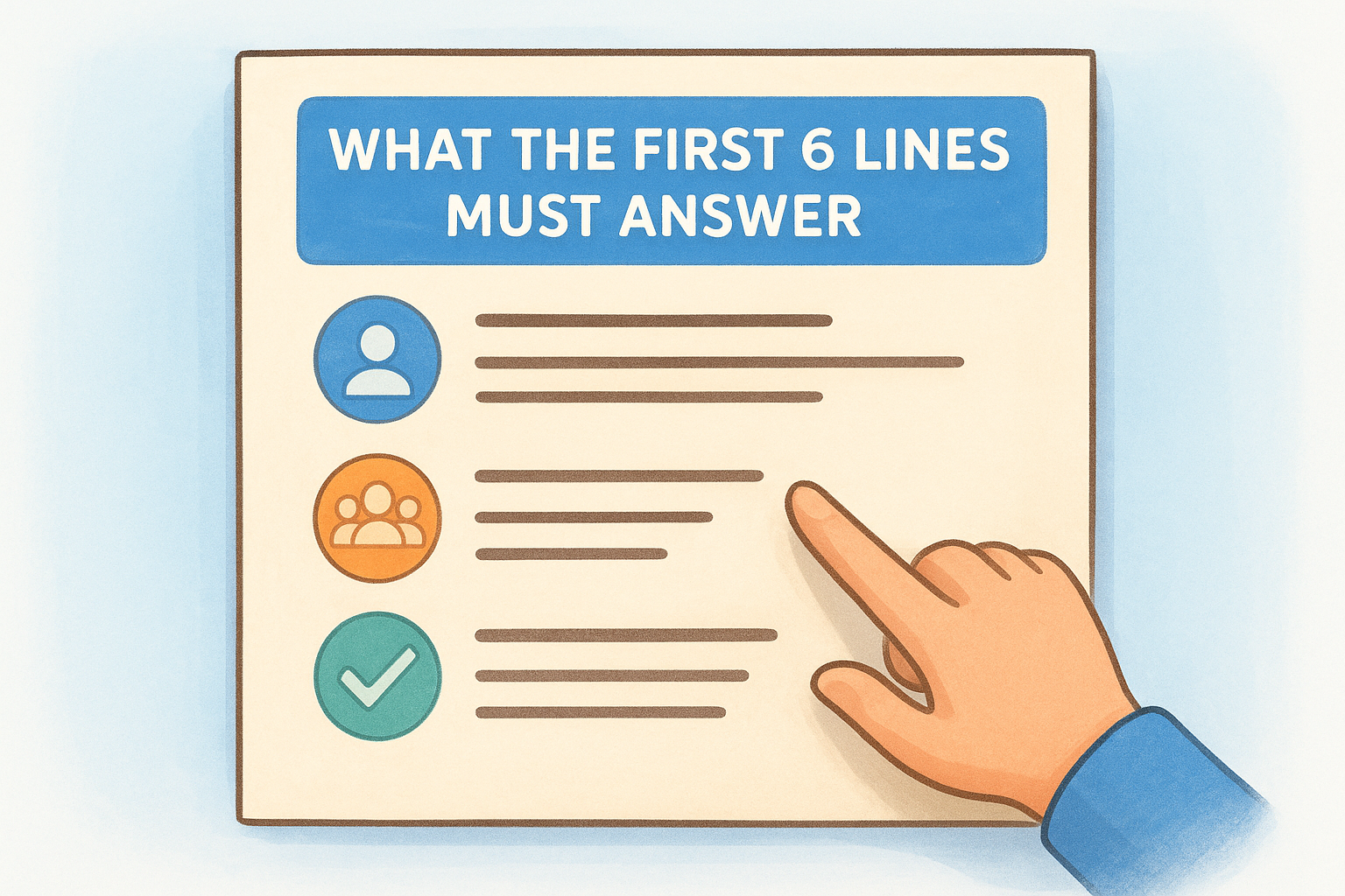 What the first 6 lines must answer