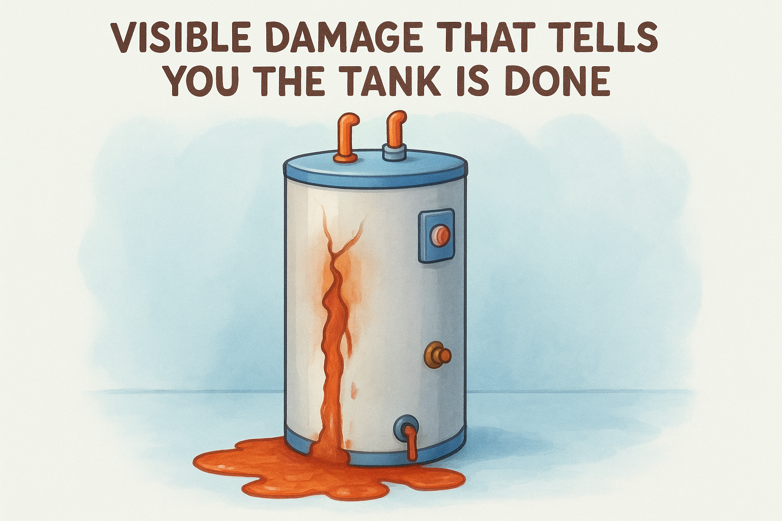 Visible damage that tells you the tank is done