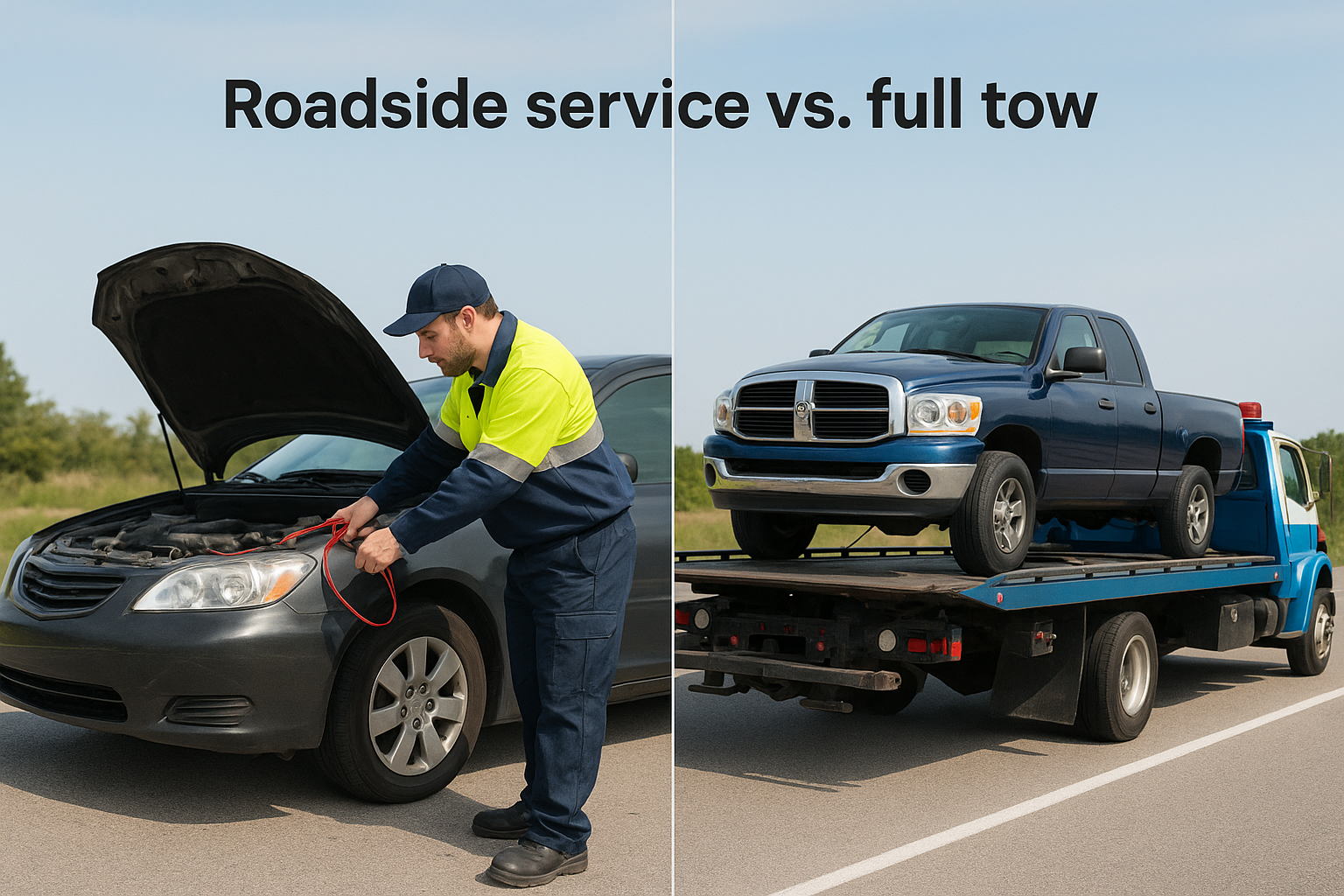 Roadside service vs. full tow