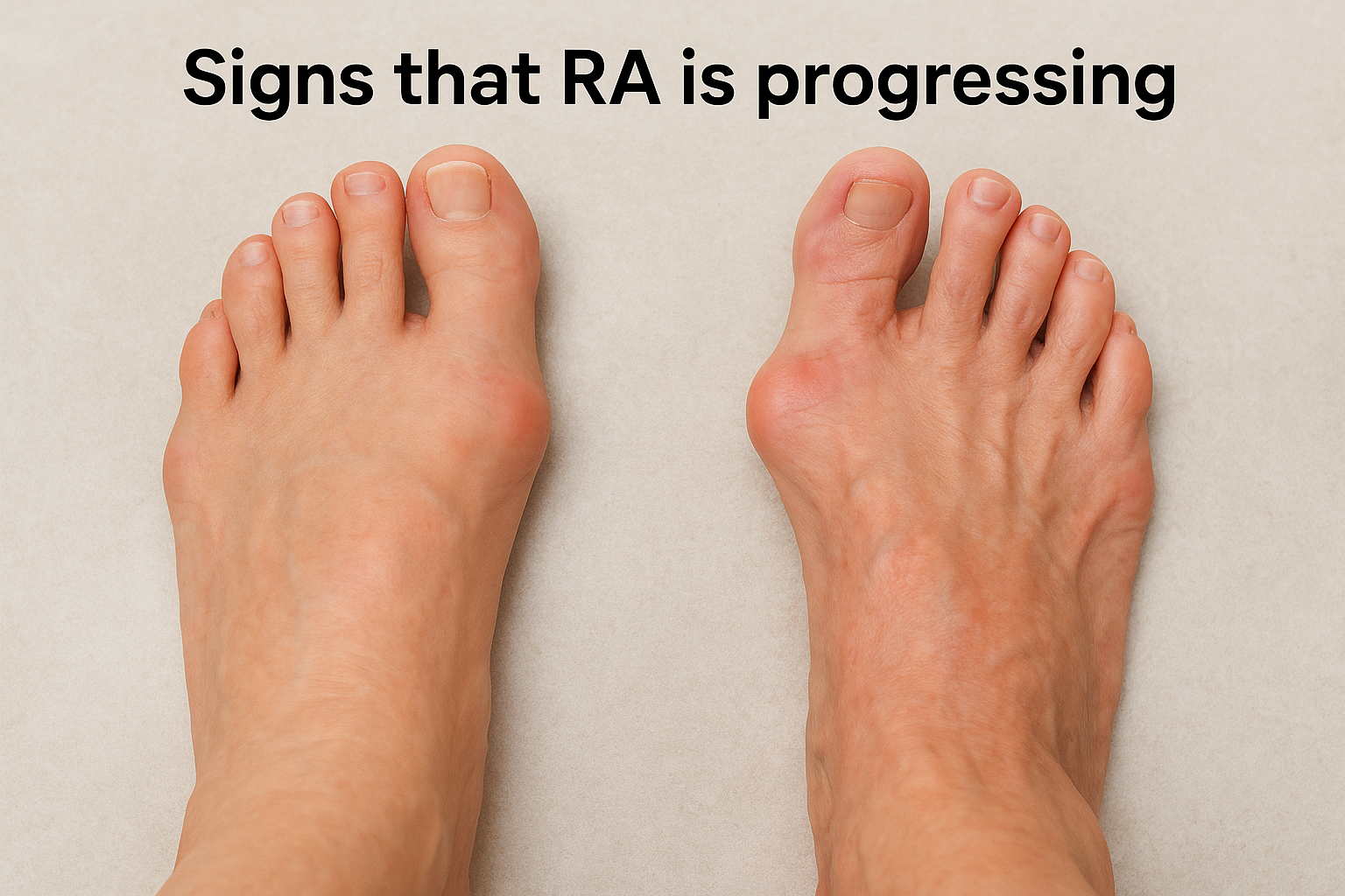 Signs that RA is progressing