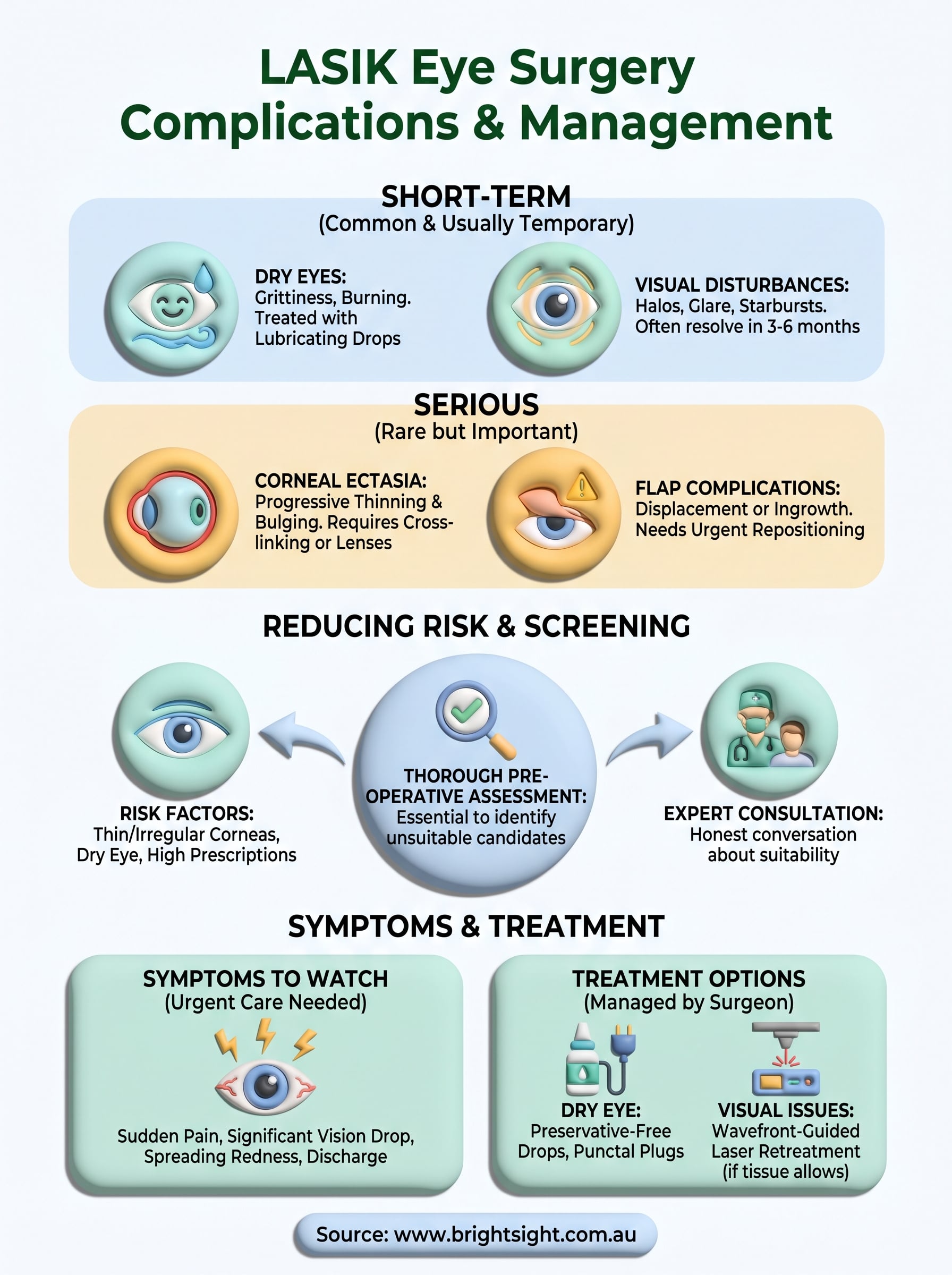 lasik eye surgery complications infographic