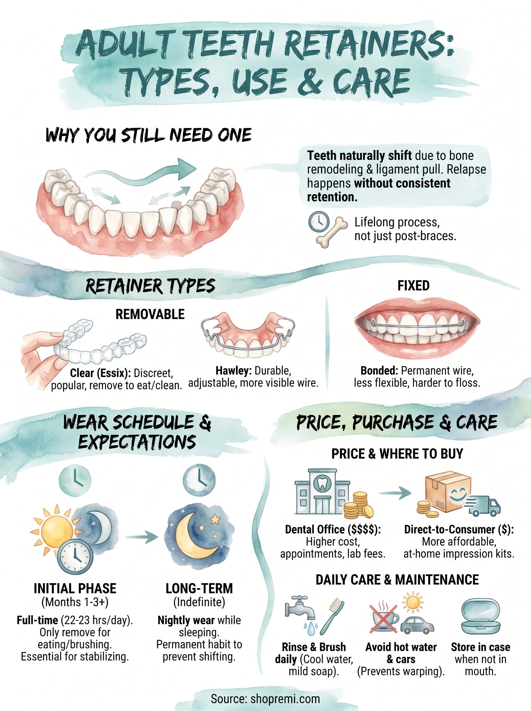 teeth retainer for adults infographic