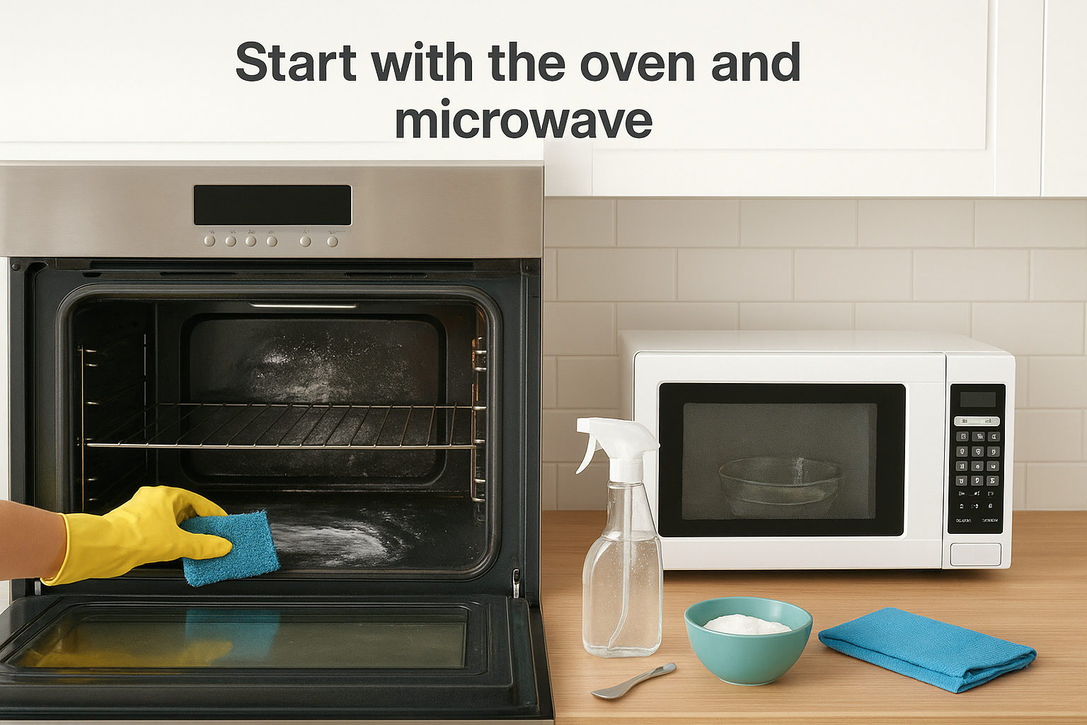 Start with the oven and microwave