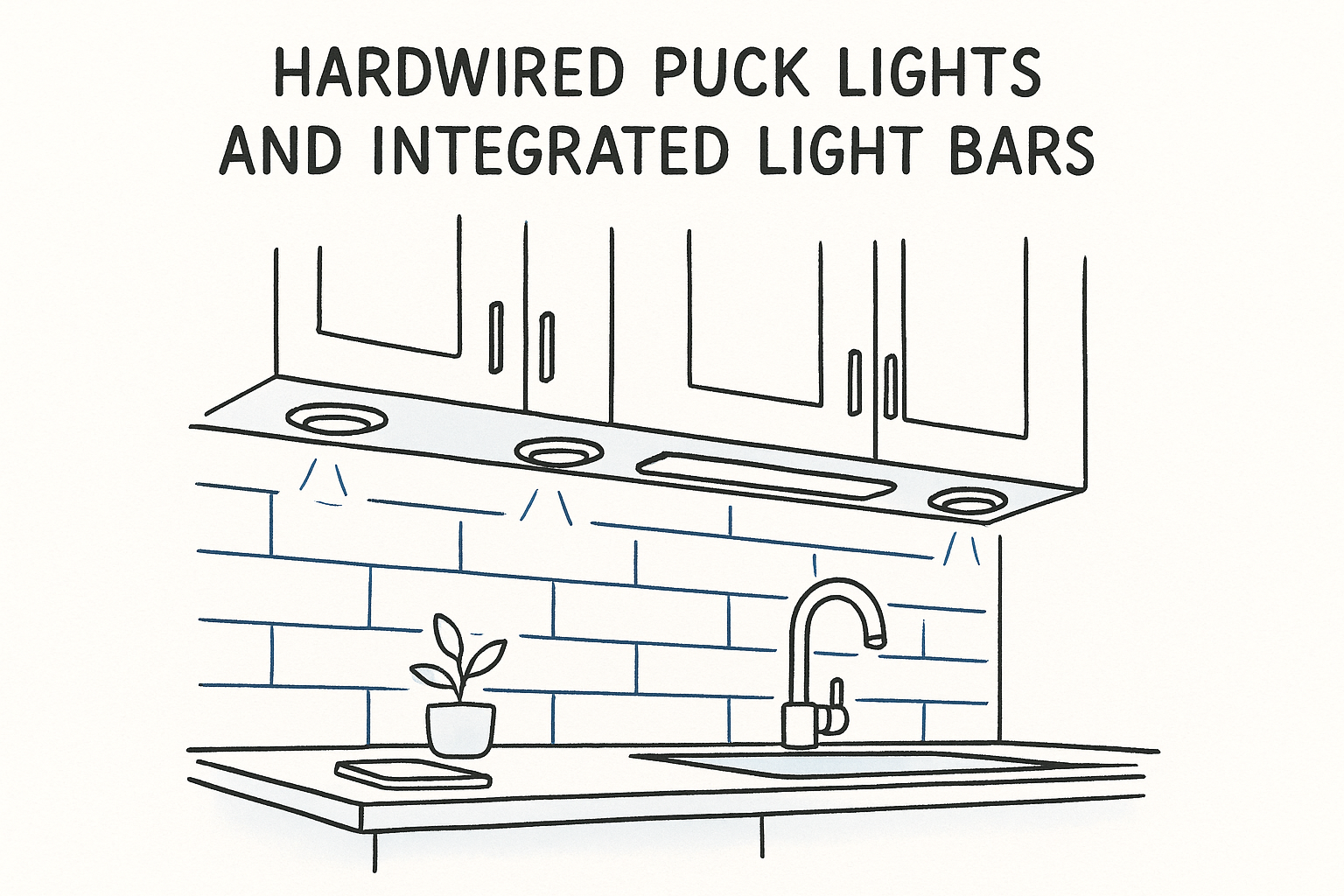 Hardwired puck lights and integrated light bars