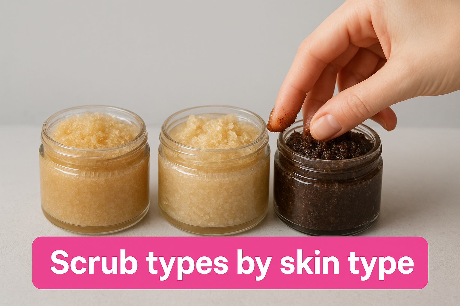 Scrub types by skin type
