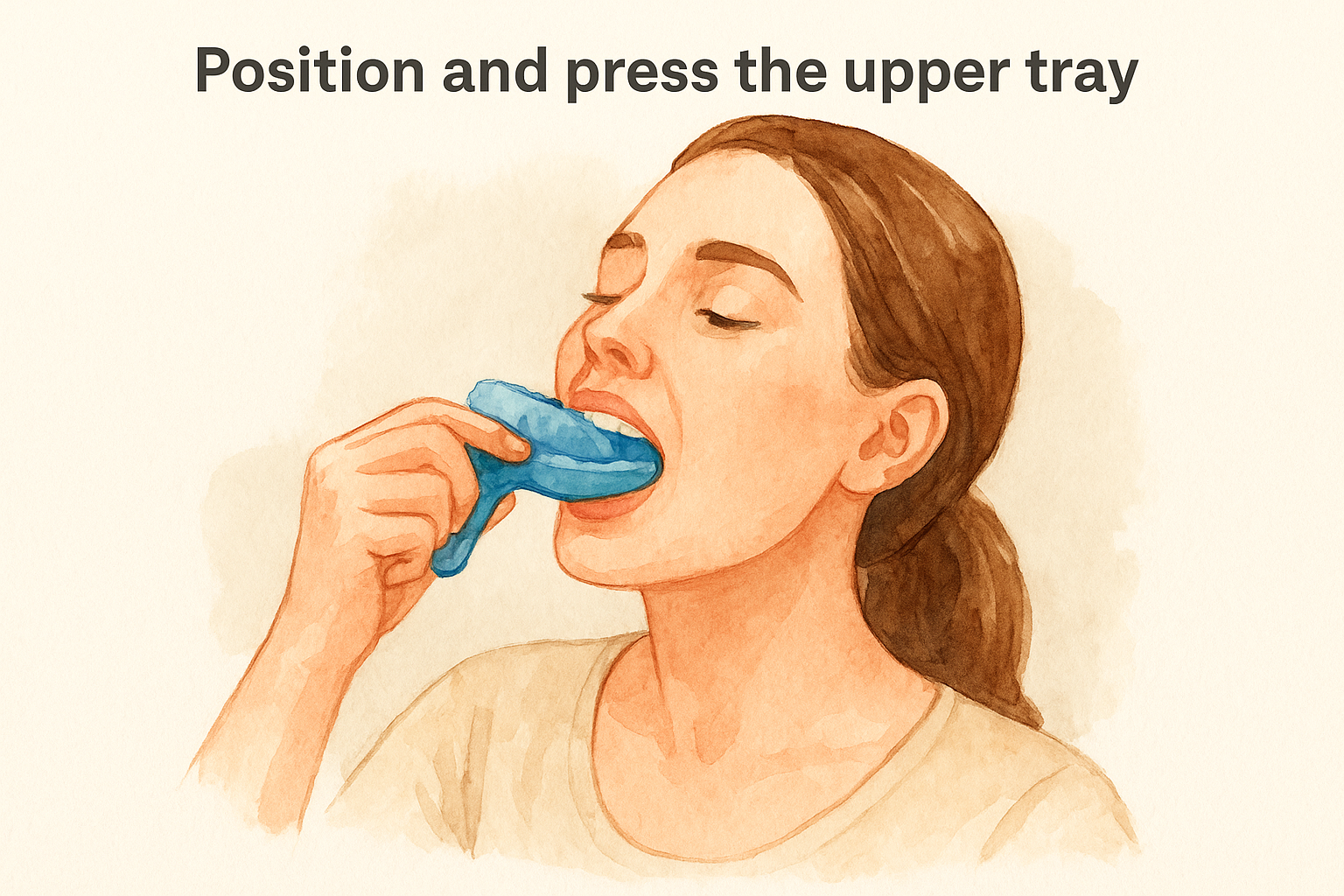 Position and press the upper tray