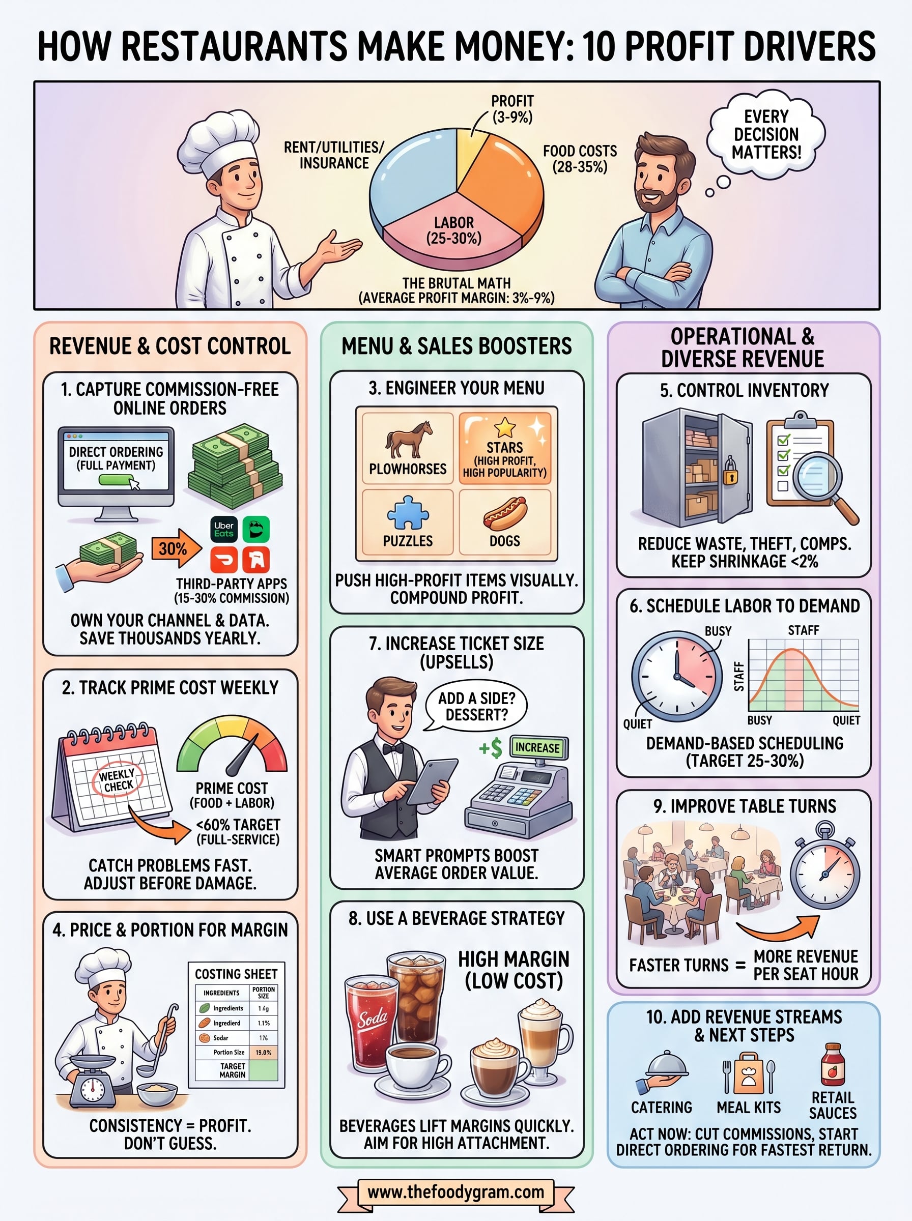 how restaurants make money infographic