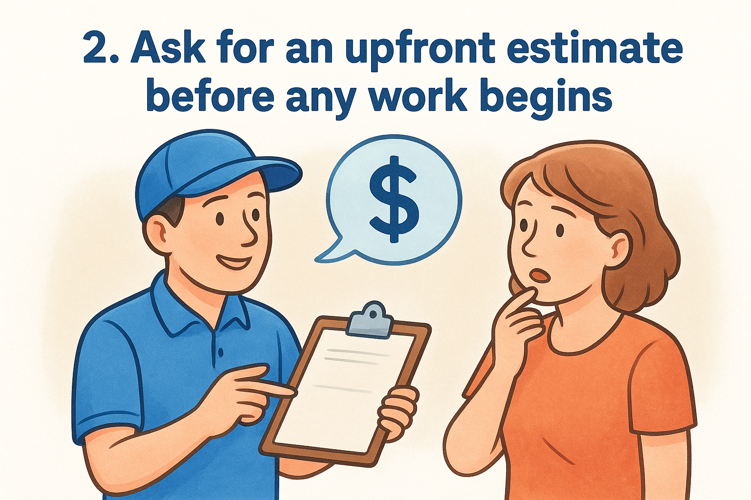 2. Ask for an upfront estimate before any work begins