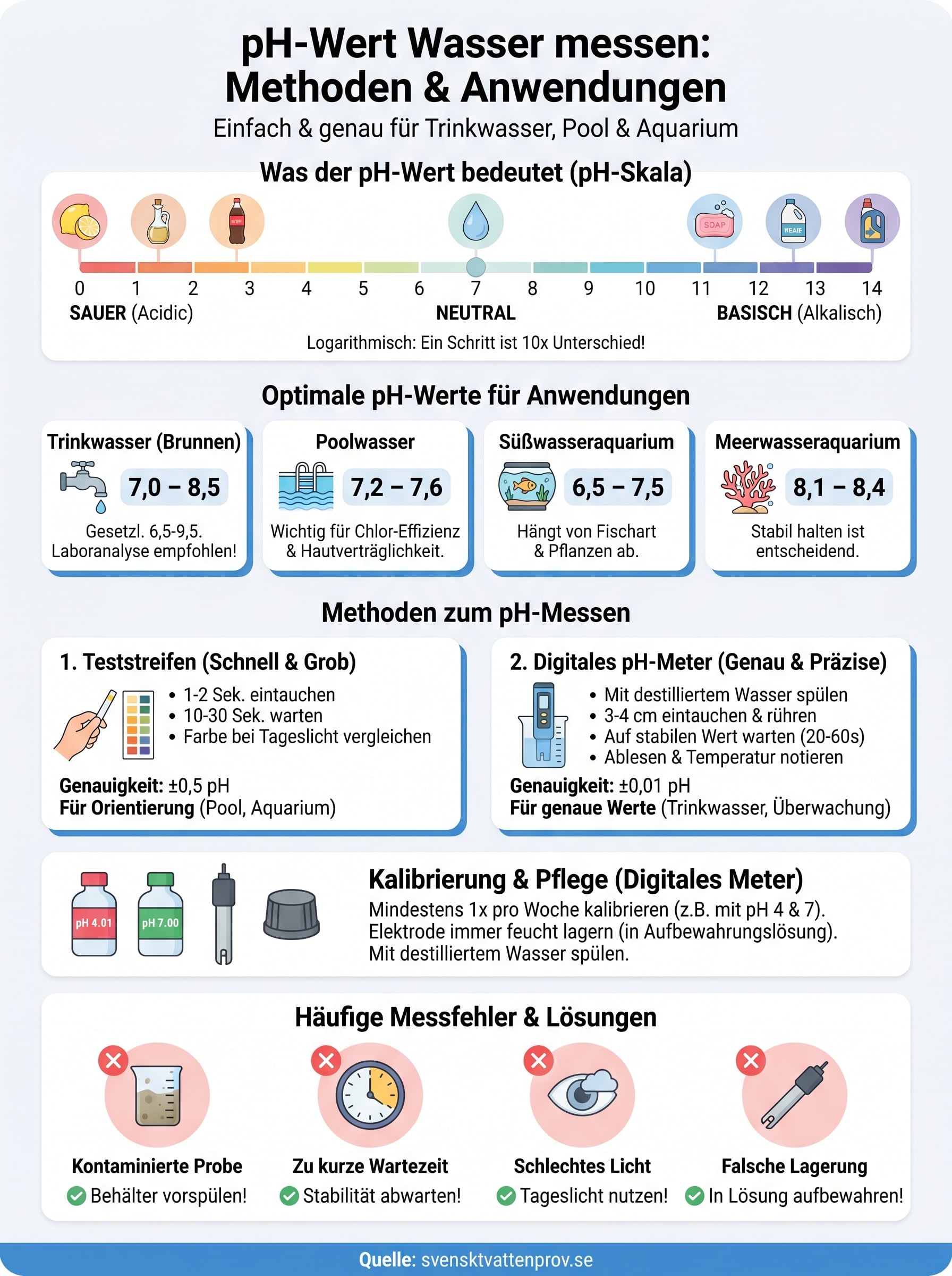 ph wert wasser messen infographic
