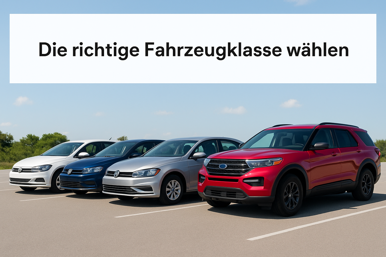Die richtige Fahrzeugklasse wählen