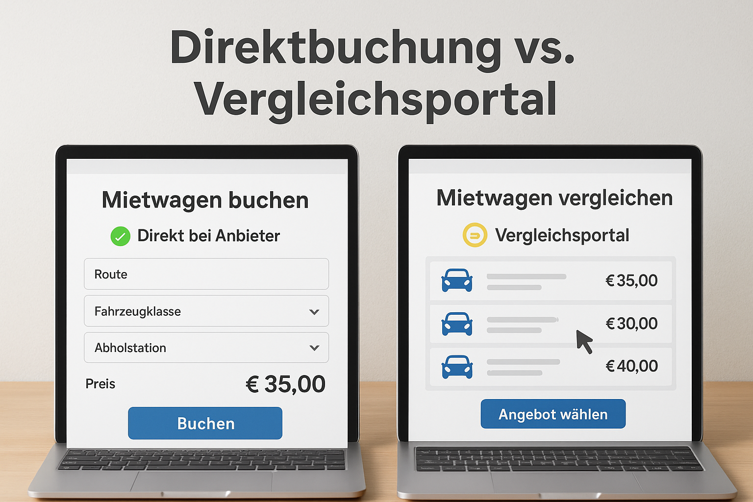 Direktbuchung vs. Vergleichsportal