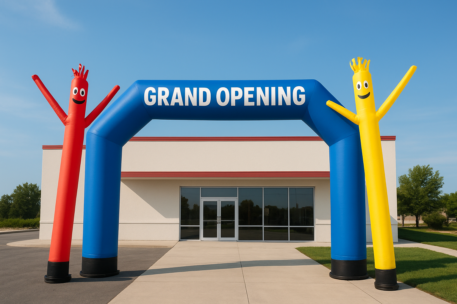 1. Branded inflatable arch and air dancers