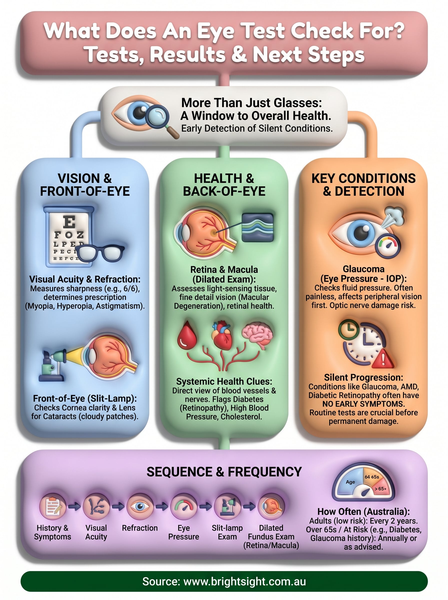 what does an eye test check for infographic