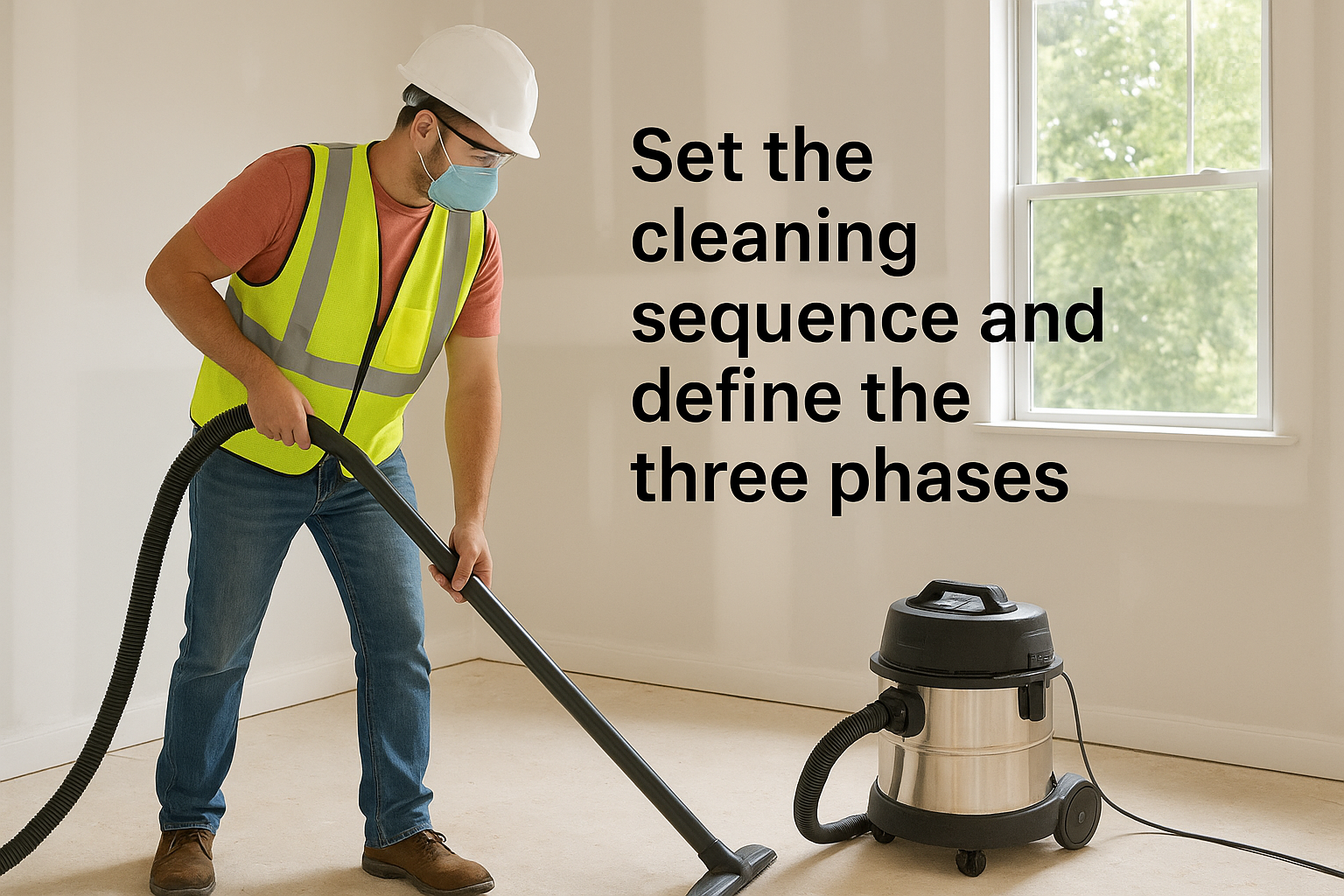 Set the cleaning sequence and define the three phases