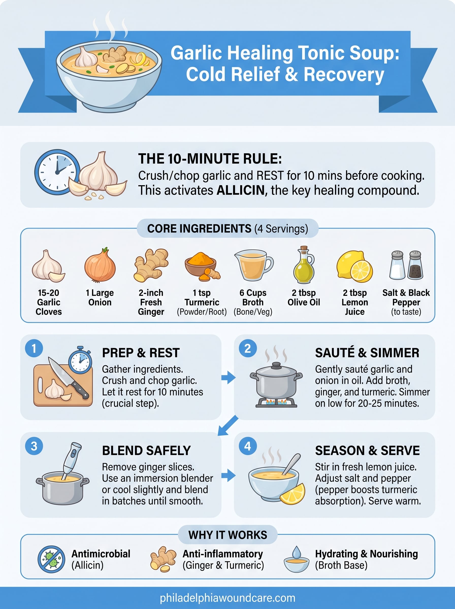 garlic healing tonic soup infographic