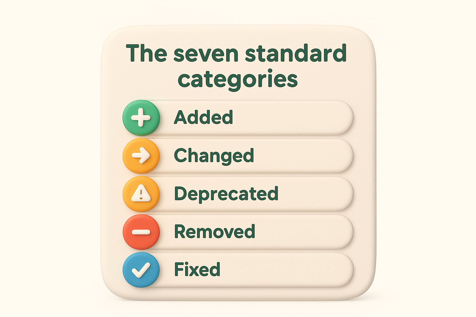 The seven standard categories