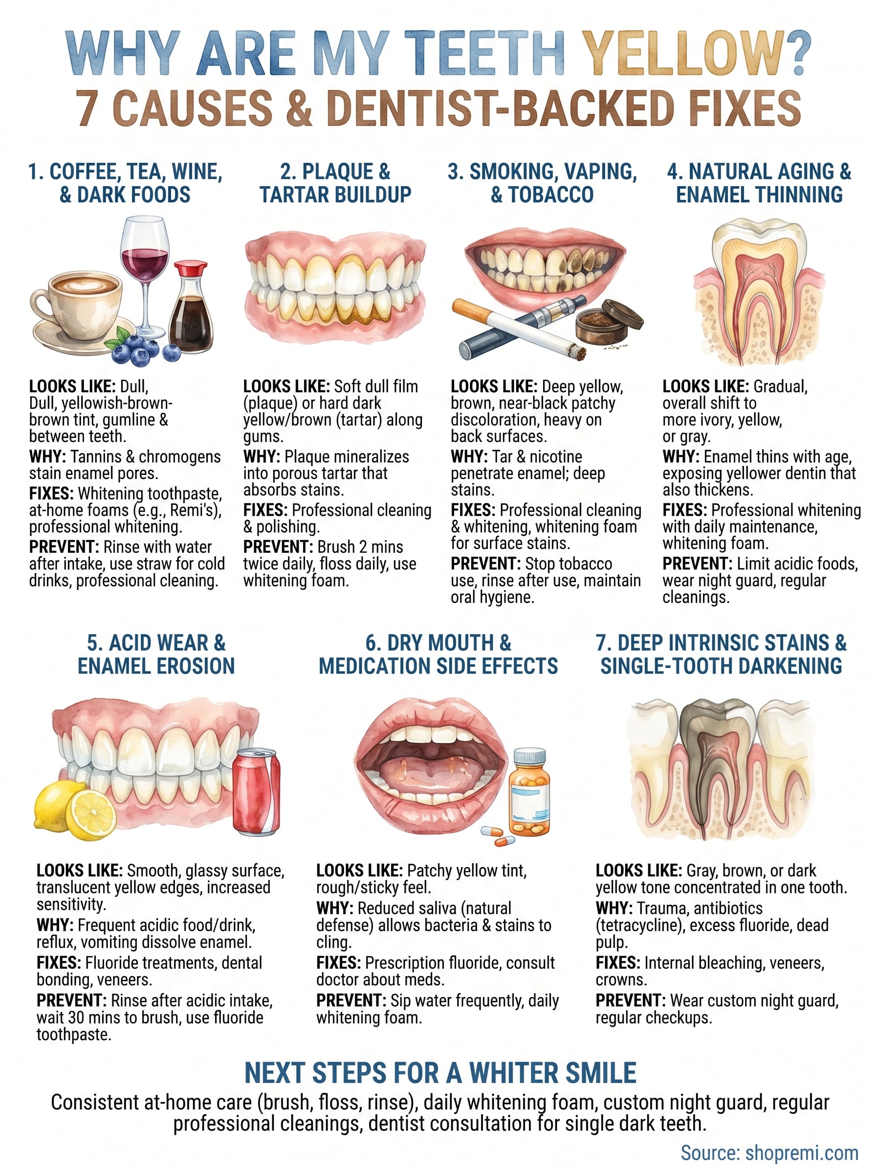 why are my teeth yellow infographic