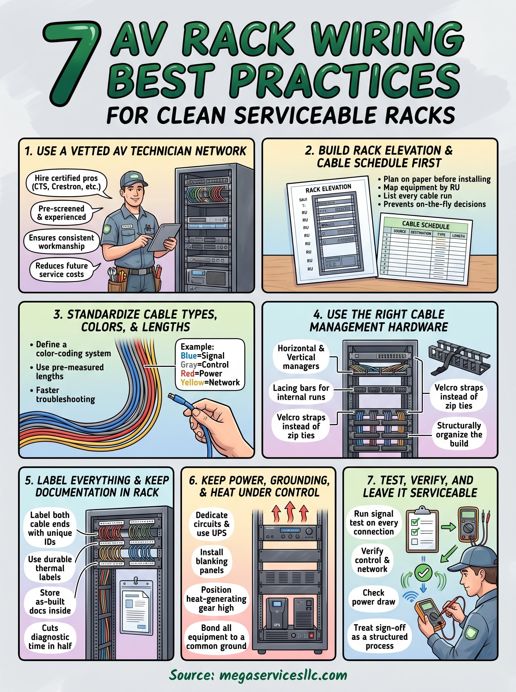 av rack wiring best practices infographic