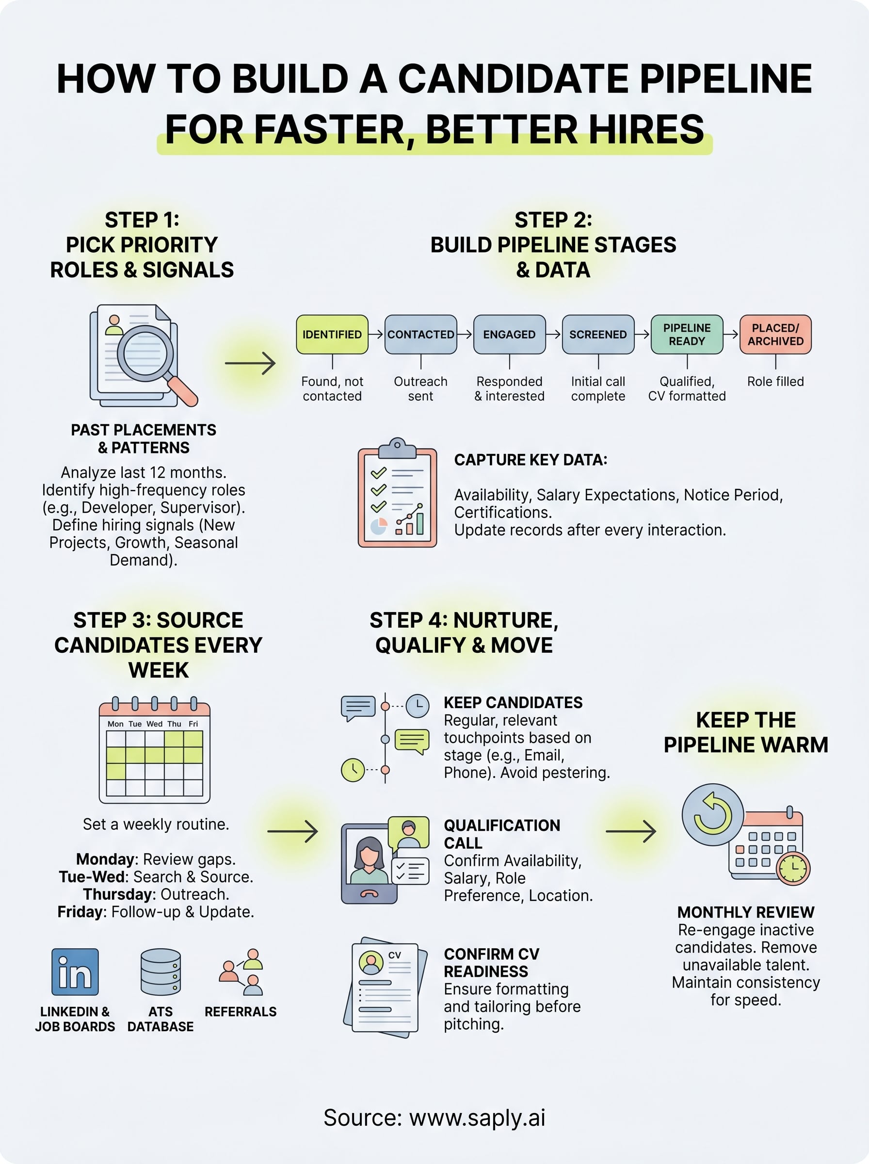 how to build a candidate pipeline infographic
