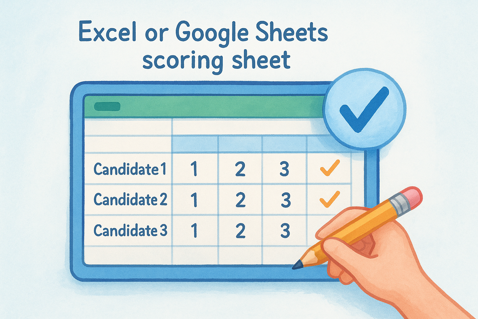 6. Excel or Google Sheets scoring sheet