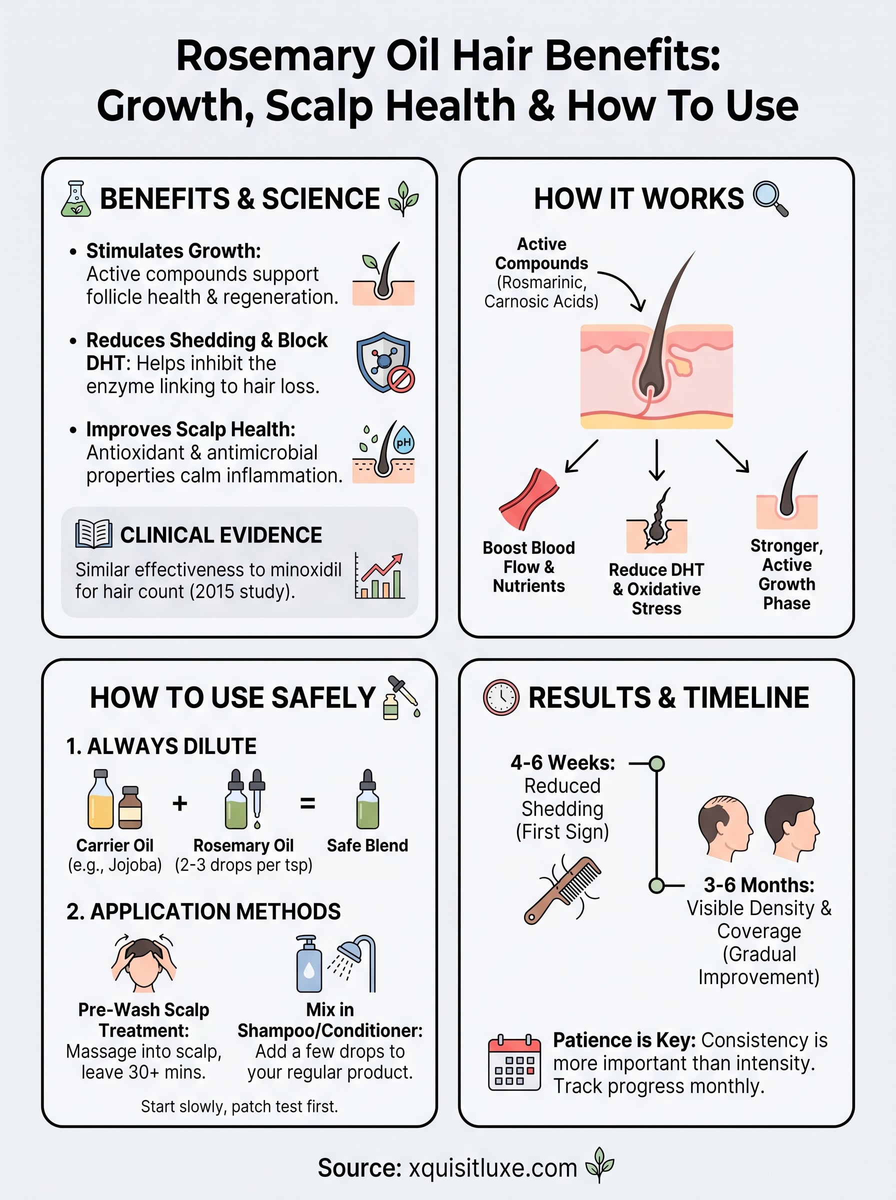 rosemary oil hair benefits infographic