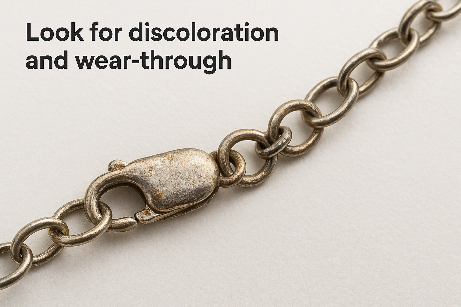 Look for discoloration and wear-through