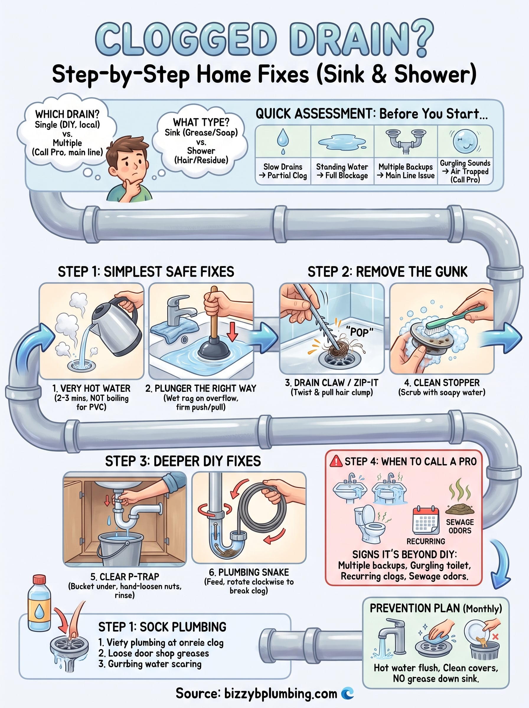 clogged drain infographic