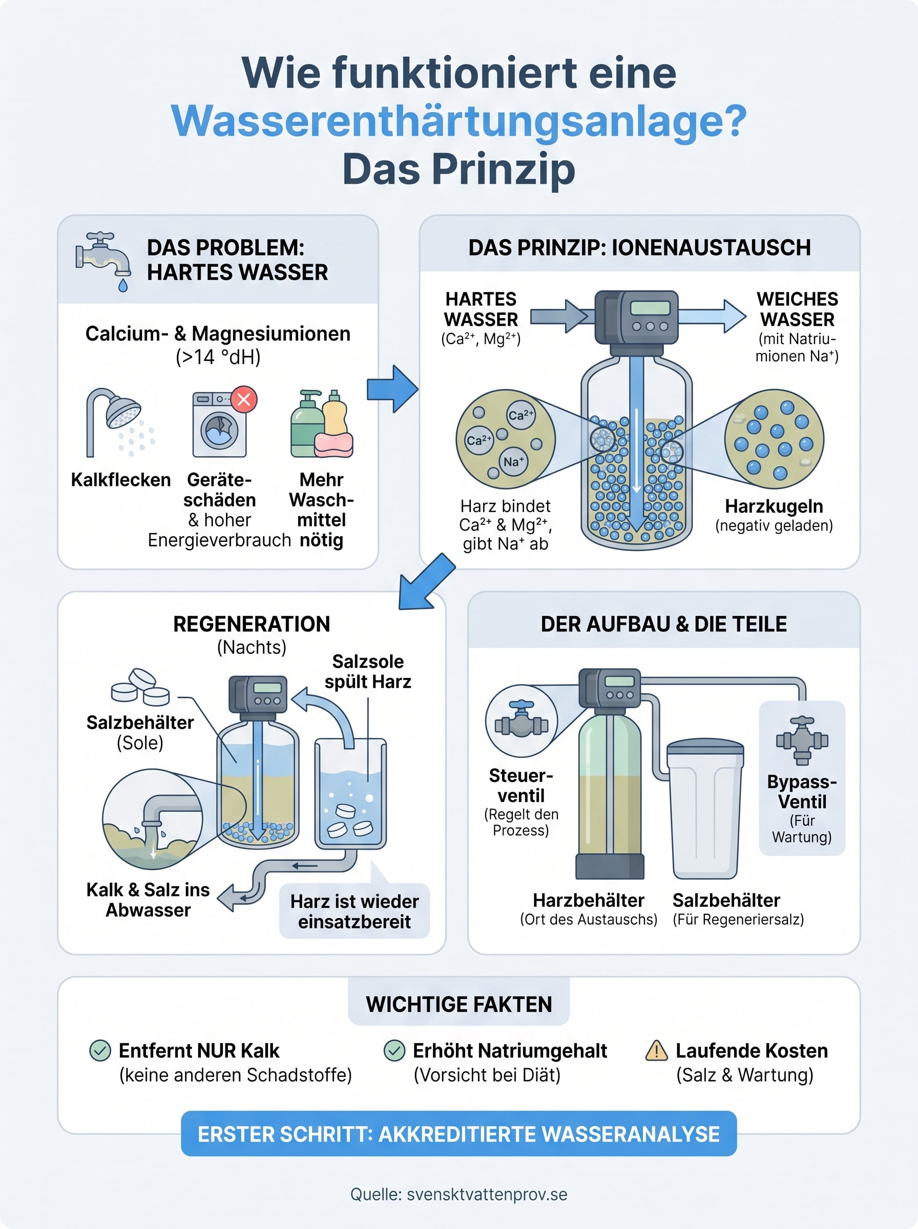 wie funktioniert eine wasserenthärtungsanlage infographic