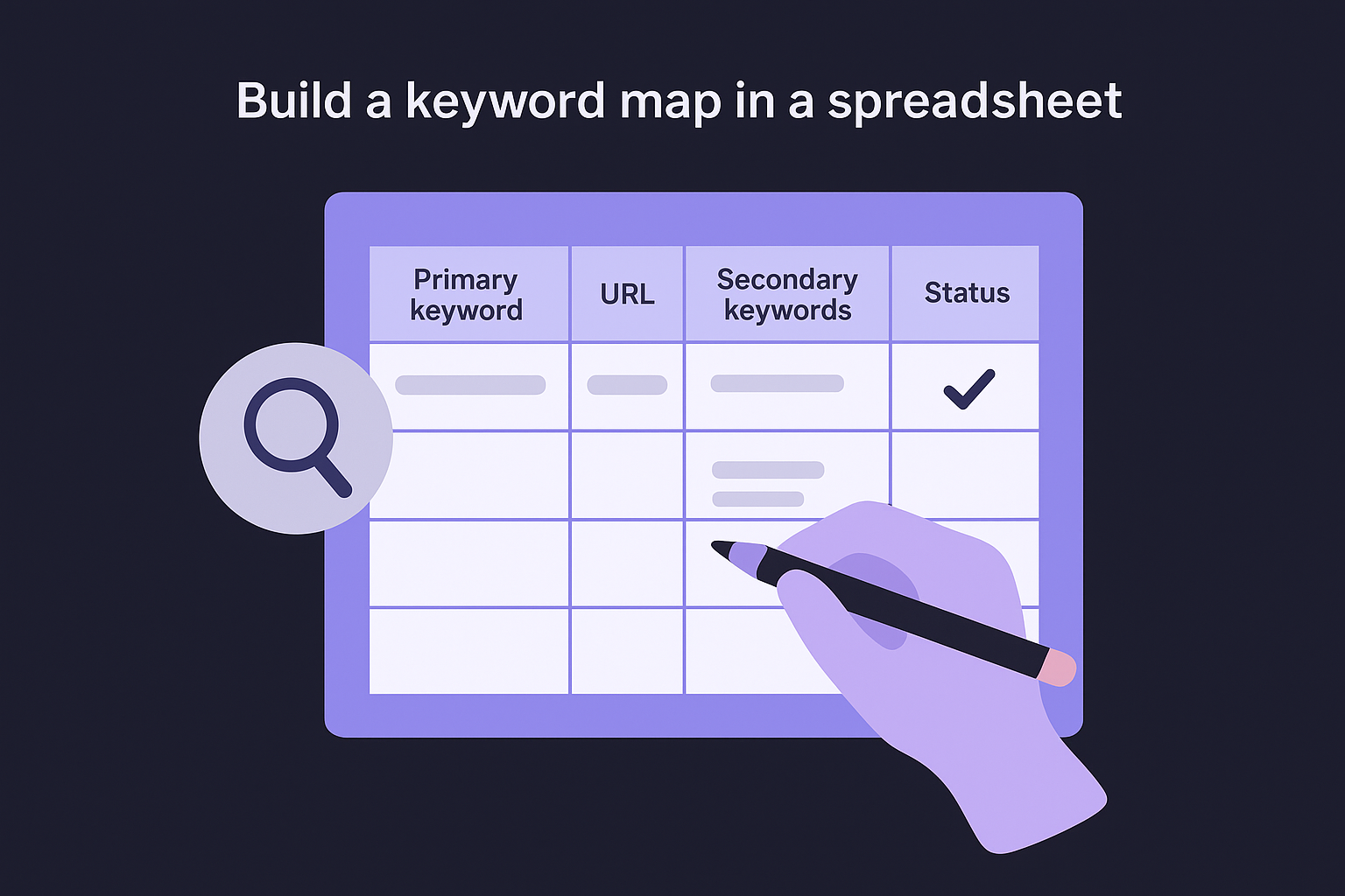 Build a keyword map in a spreadsheet