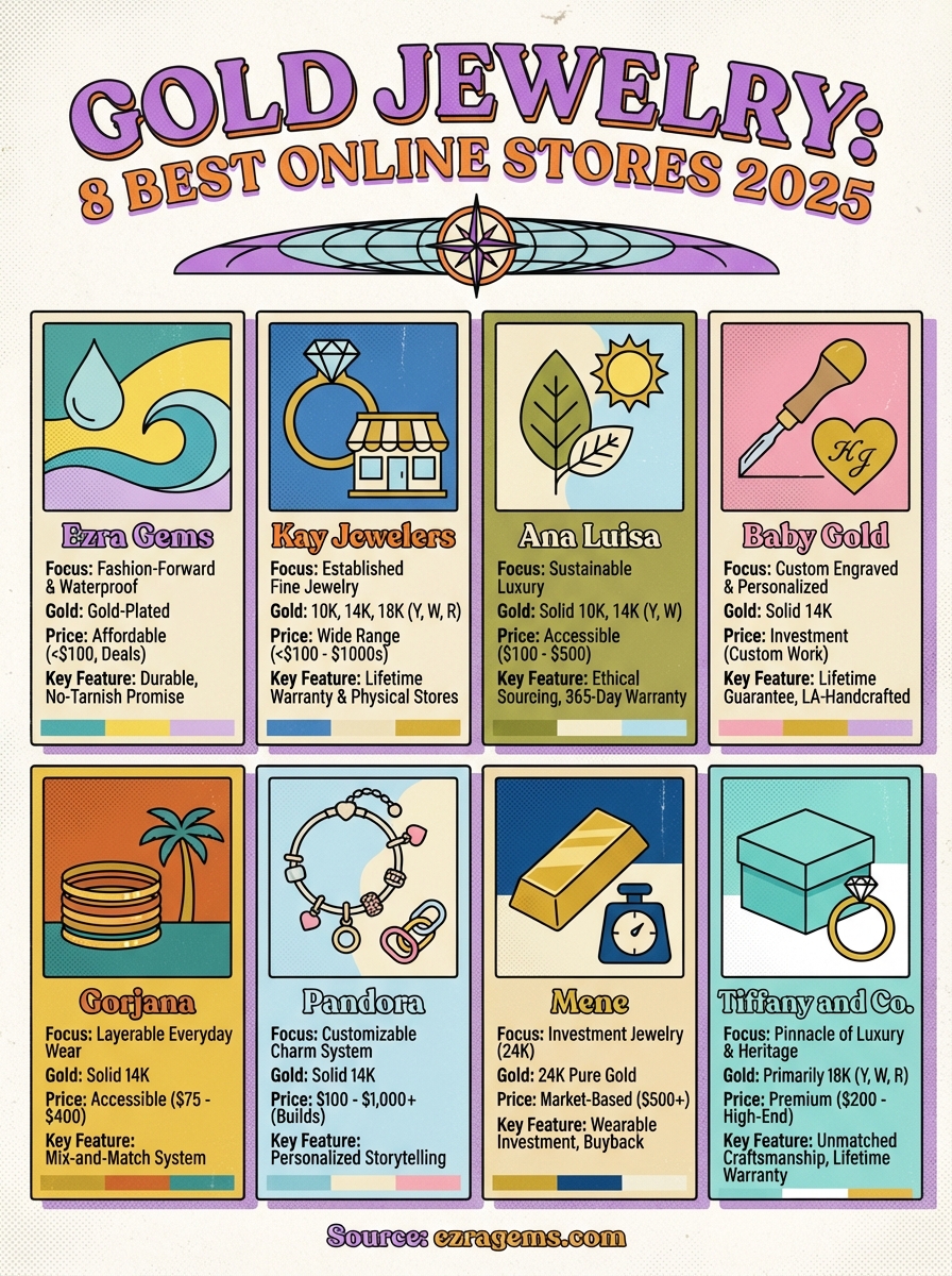 gold jewelry infographic