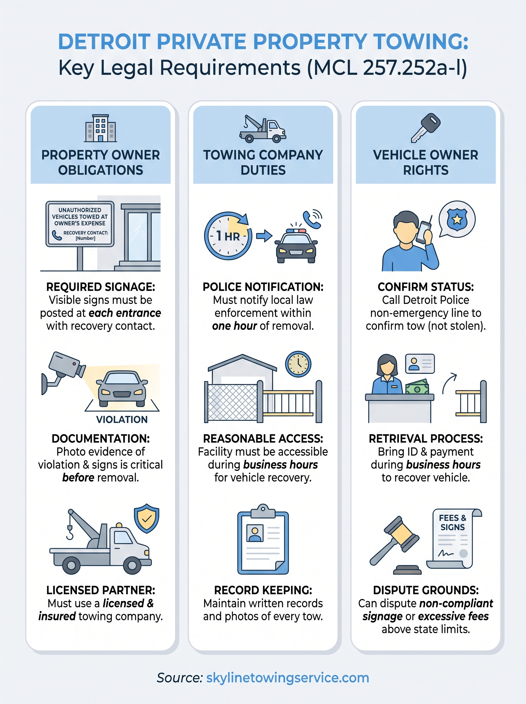 private property towing laws infographic
