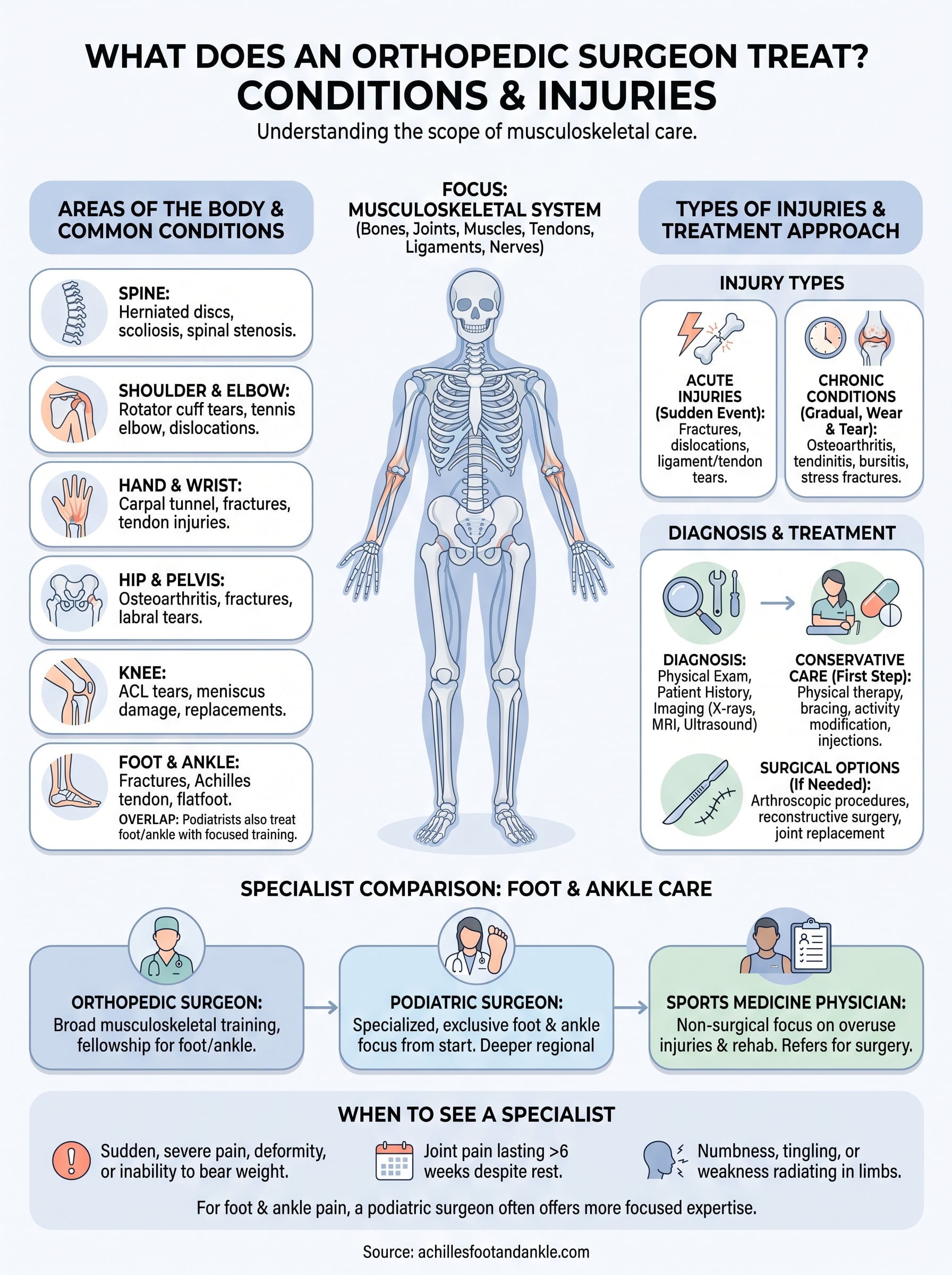 what does an orthopedic surgeon treat infographic