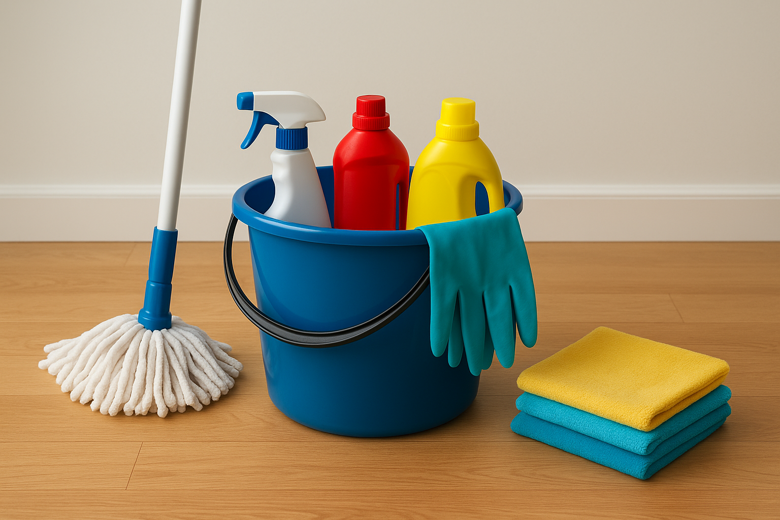 Gather supplies and set up the space for cleaning