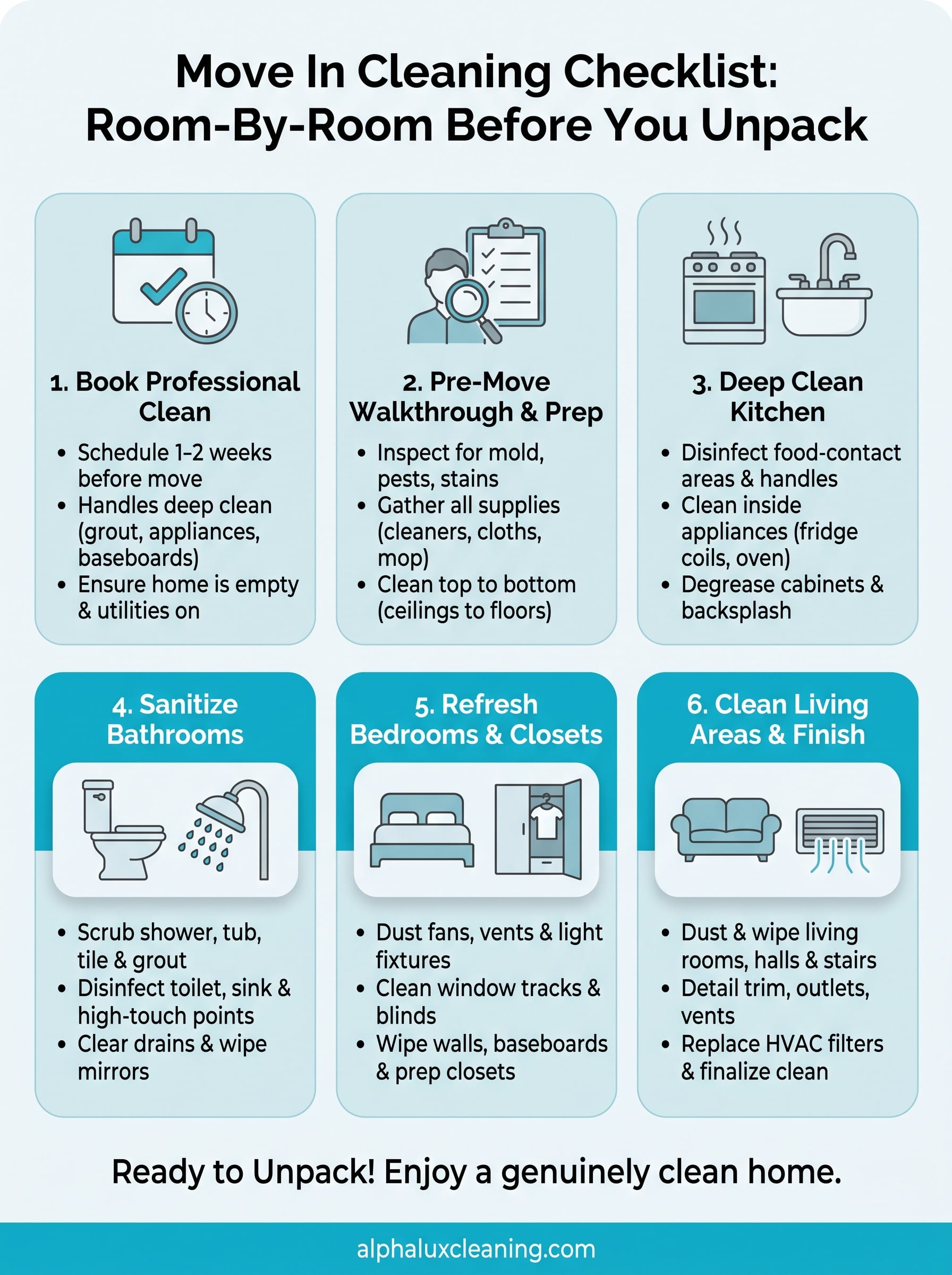 move in cleaning checklist infographic