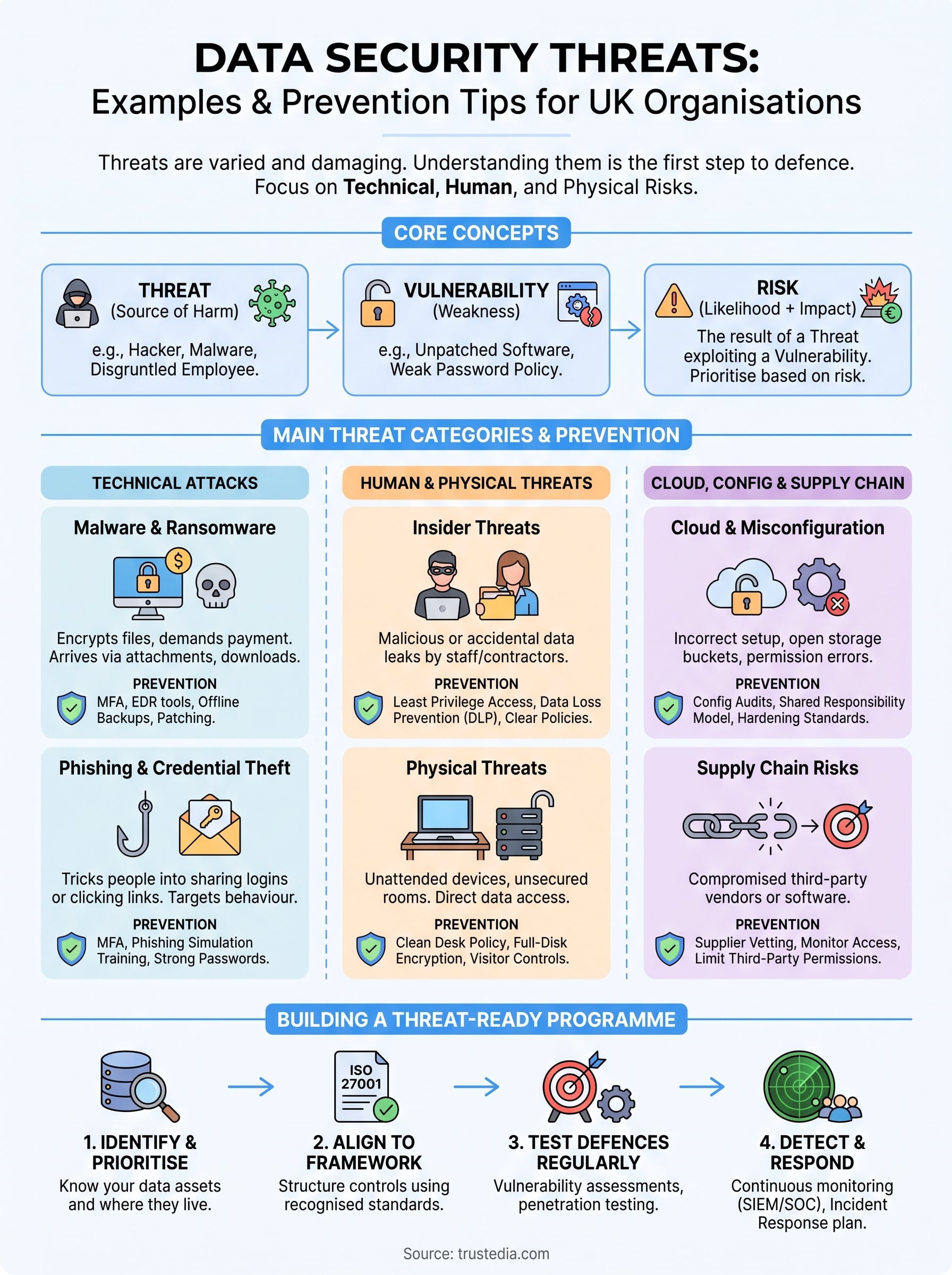 types of data security threats infographic