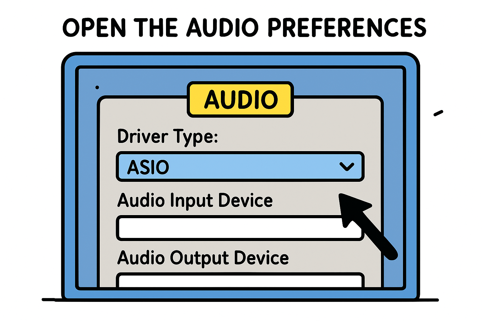 Open the audio preferences