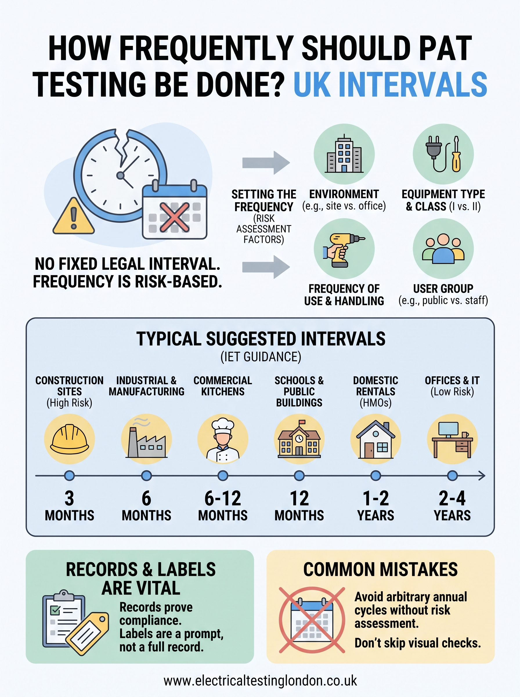 how frequently should pat testing be done infographic