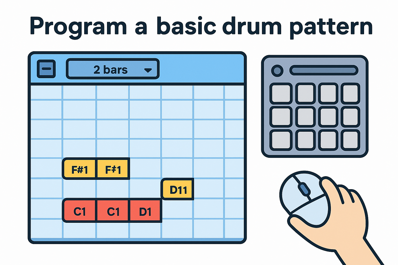 Program a basic drum pattern