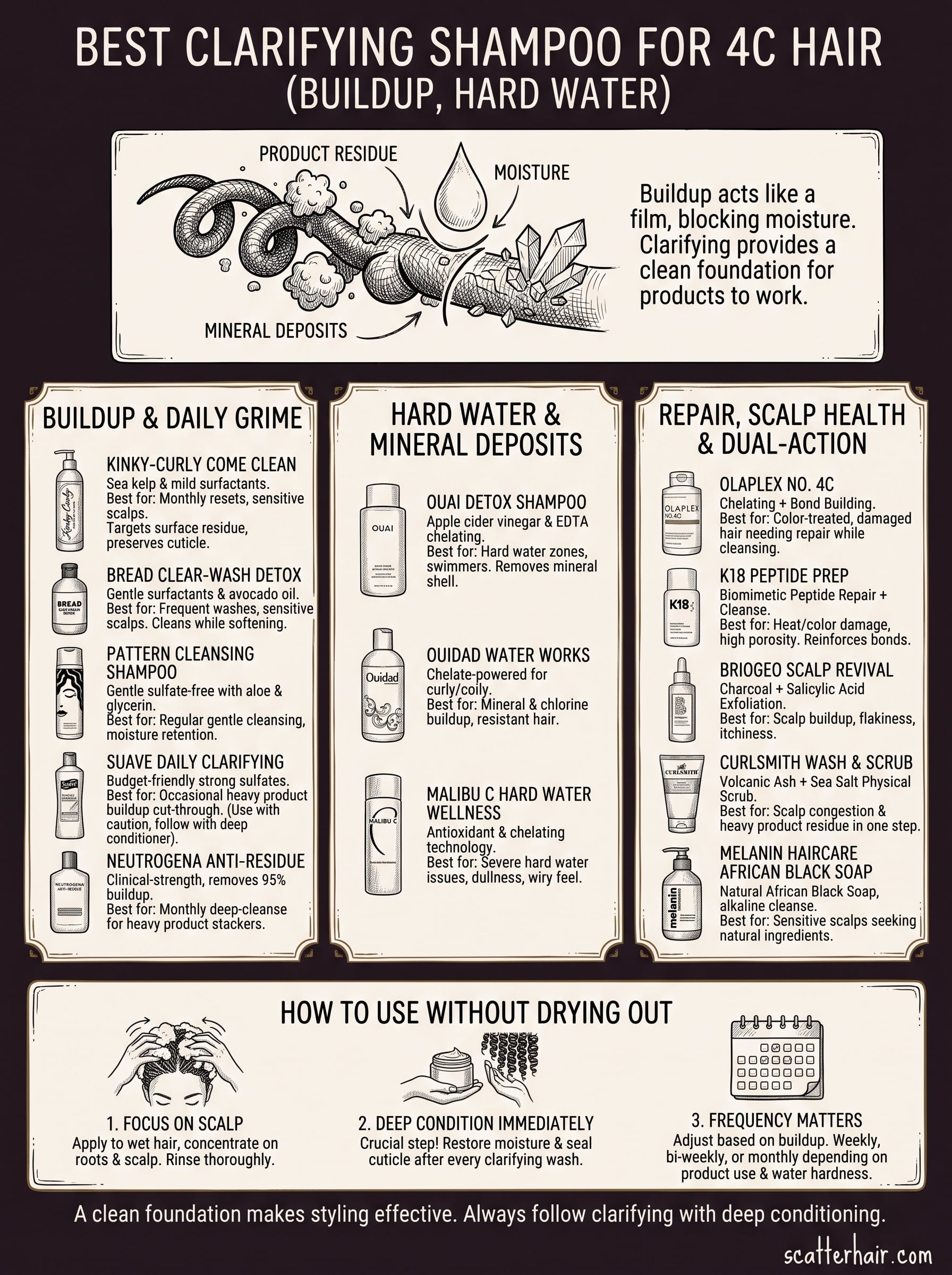 clarifying shampoo for 4c hair infographic