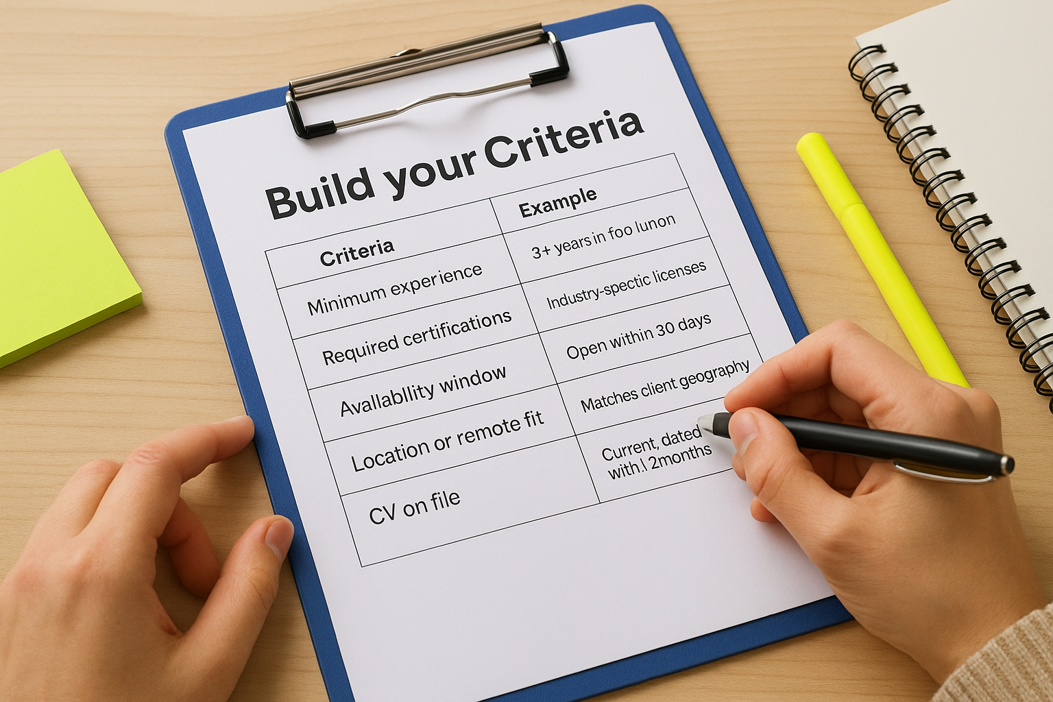 Build your intake criteria