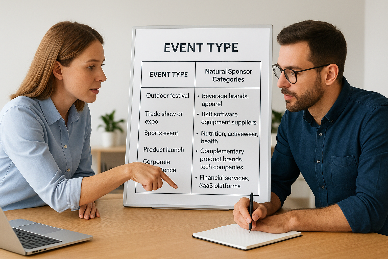 Match your event type to sponsor categories