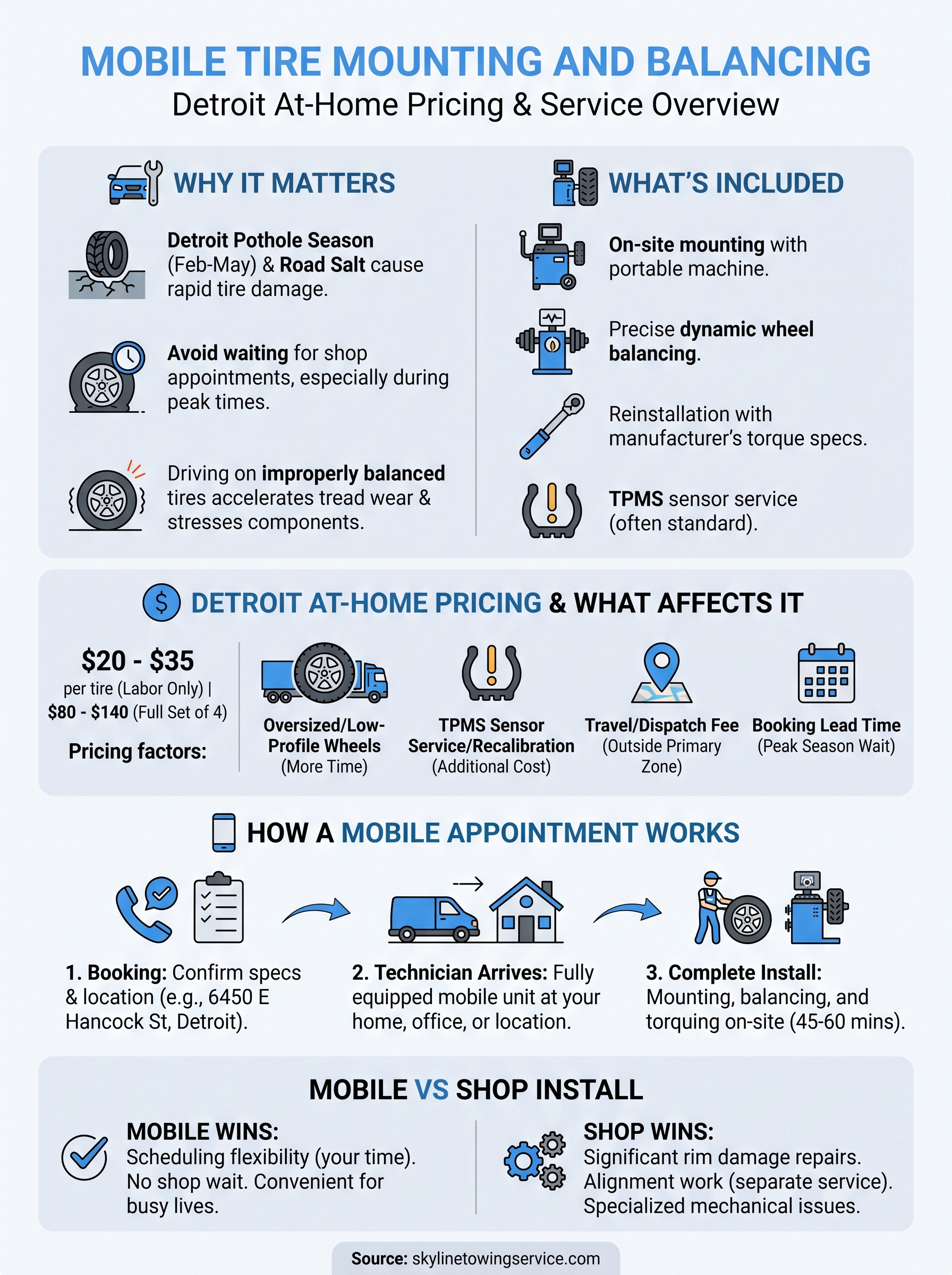 mobile tire mounting and balancing infographic