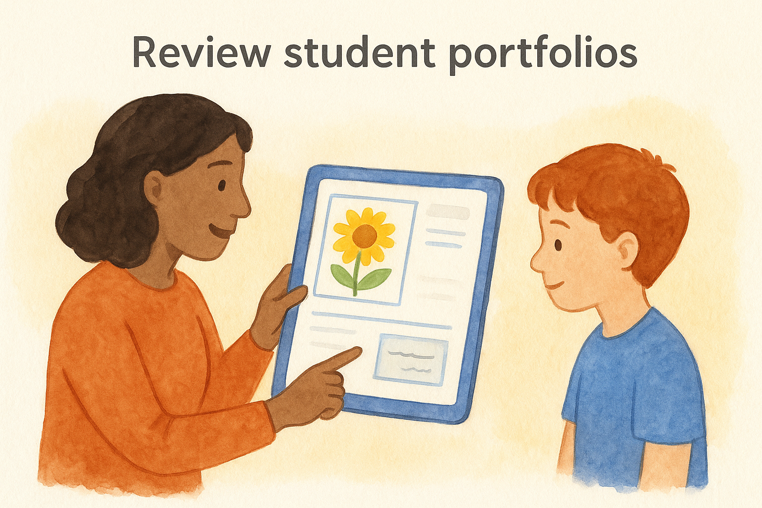 Review student portfolios