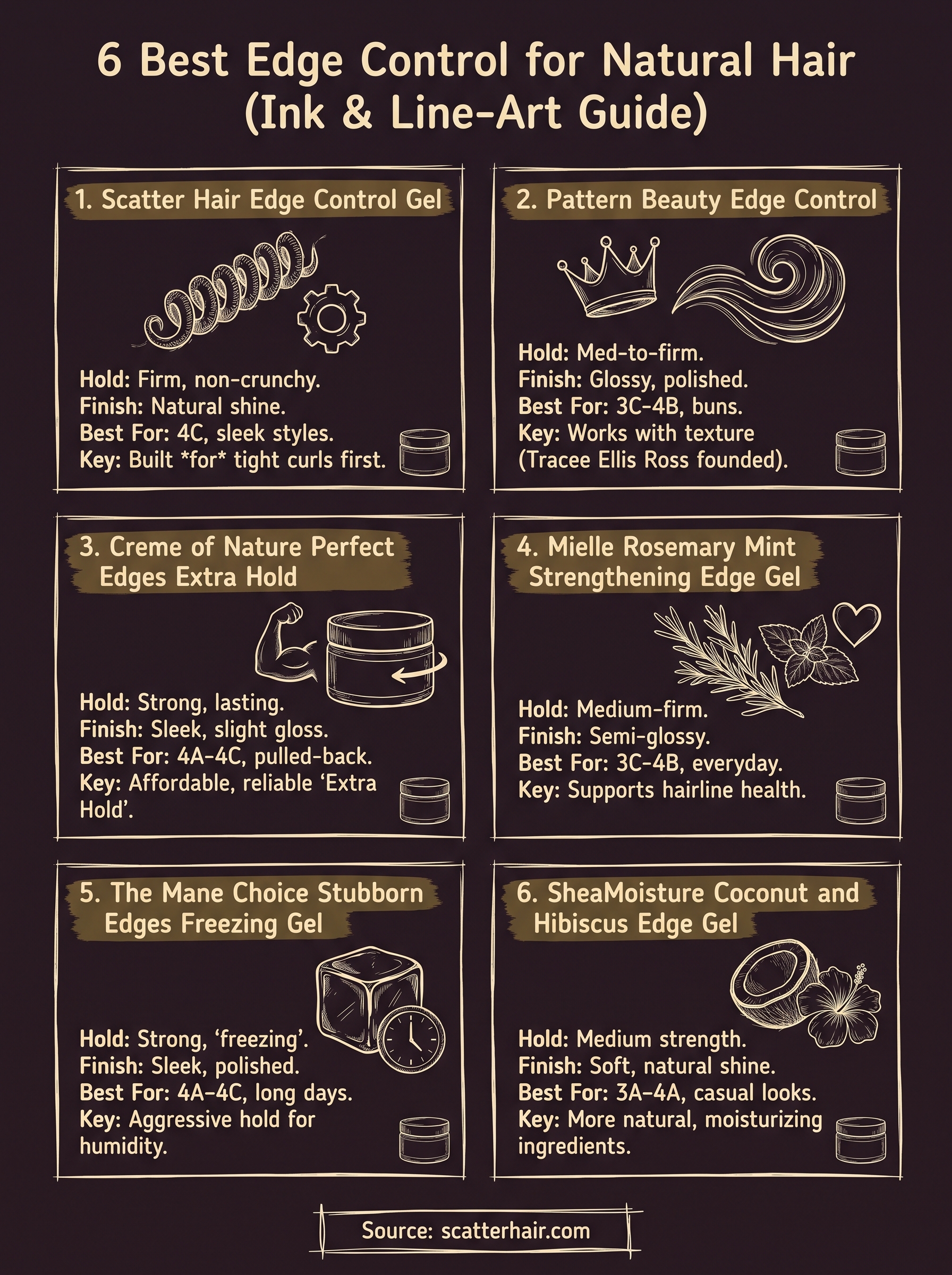 best edge control for natural hair infographic