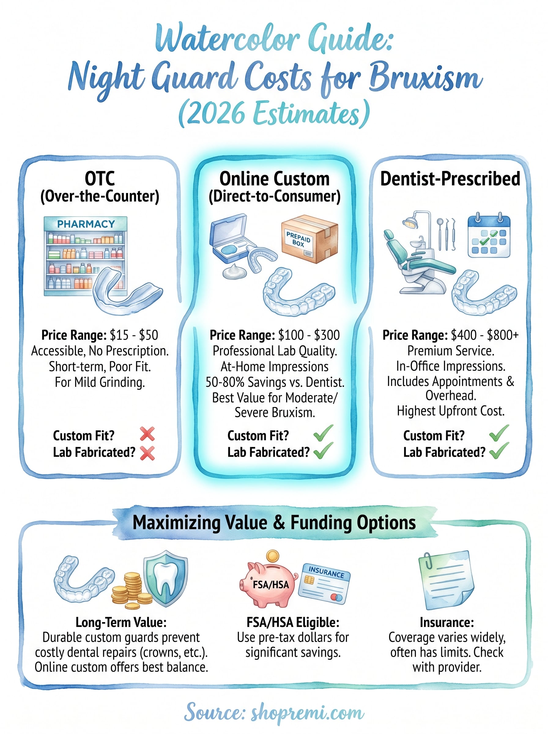 night guard for bruxism cost infographic
