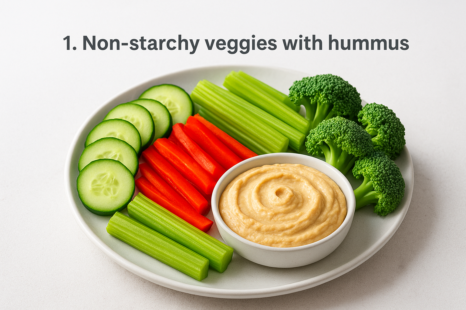 1. Non-starchy veggies with hummus