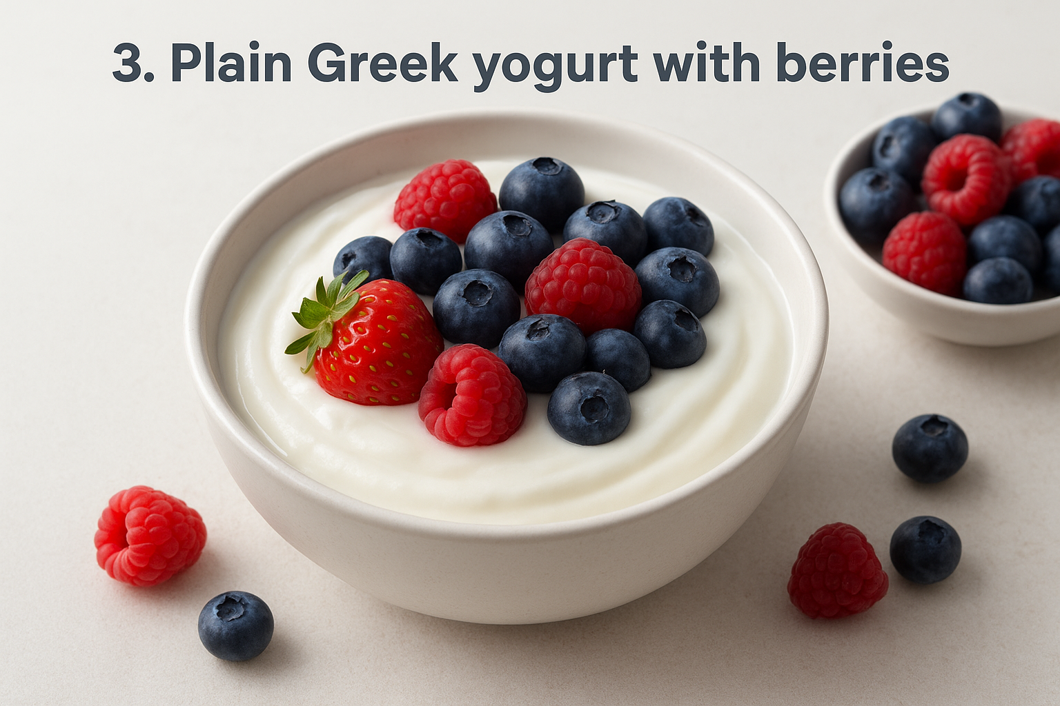3. Plain Greek yogurt with berries