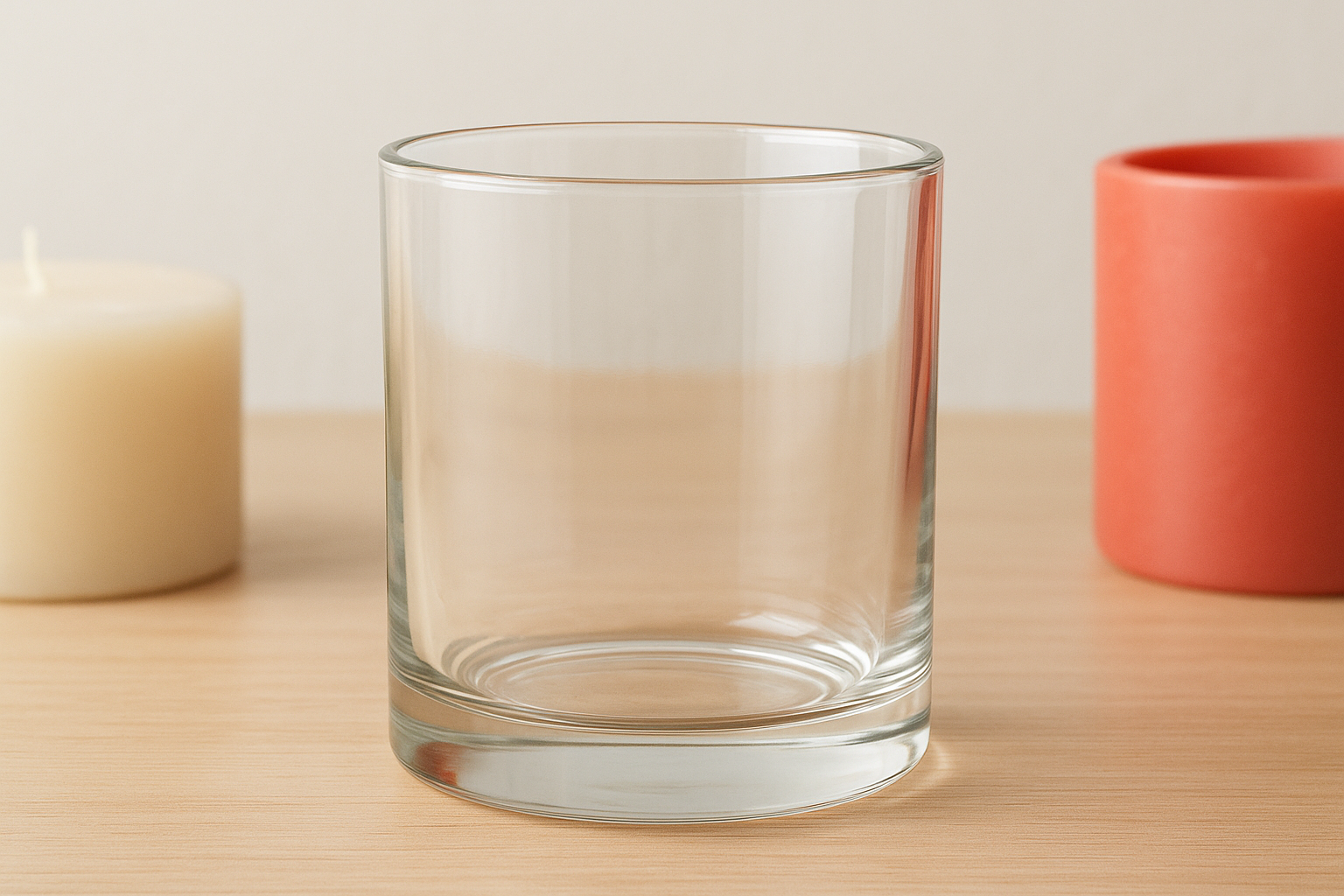 2. Straight-sided thick glass tumbler jars