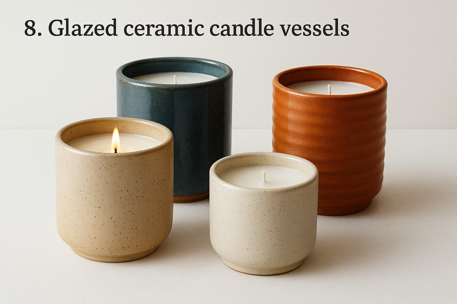 8. Glazed ceramic candle vessels