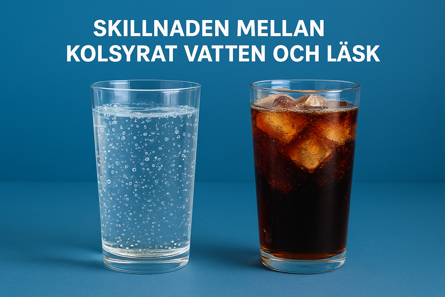 Skillnaden mellan kolsyrat vatten och läsk